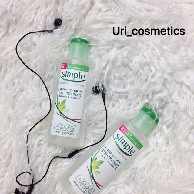simple kind to skin pore minimising toning cleanser