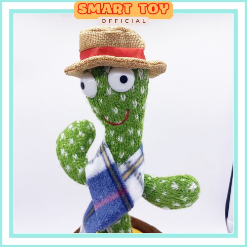 Cây xương rồng nhảy múa, xương rồng nhại giọng nói, nhún nhảy vui nhộn, phát 120 bài hát hot, có đèn Led, dây sạc USB