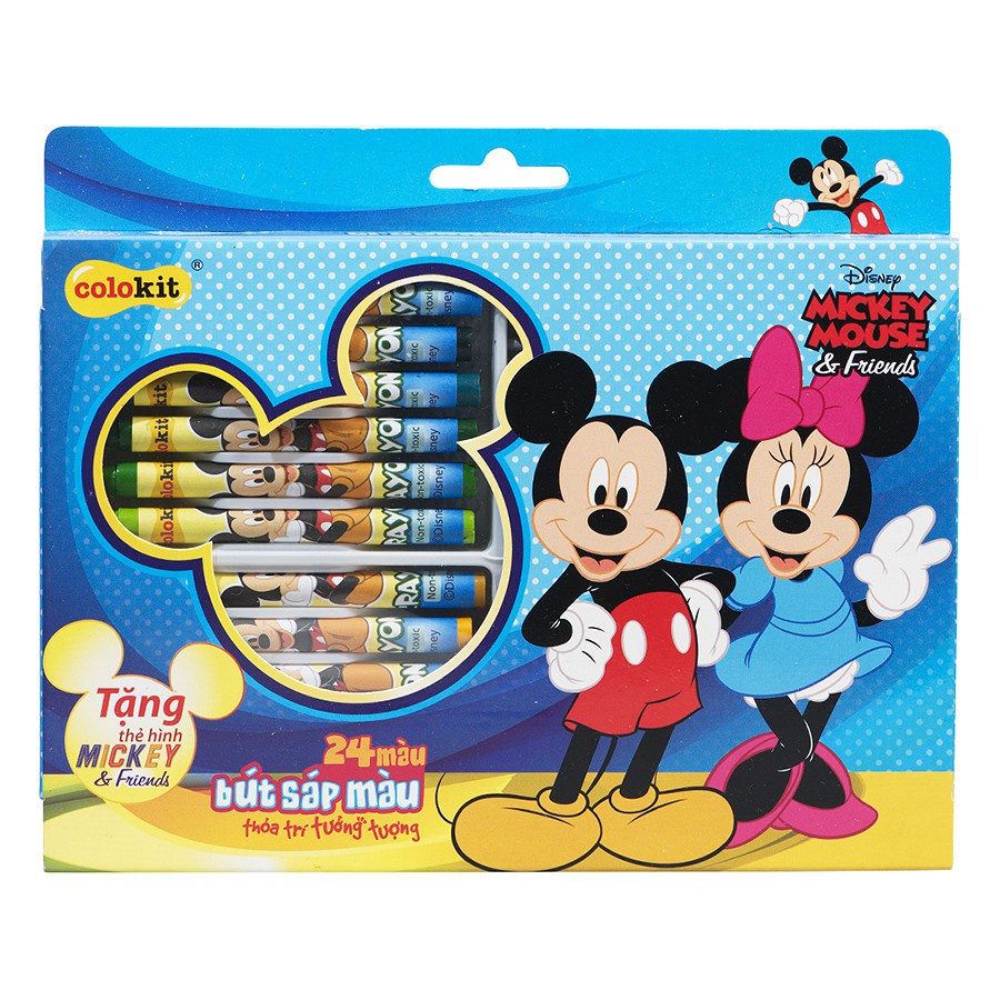 HỘP BÚT SÁP MÀU CR-C030 MICKEY / CR-C031 FROZEN (24 MÀU)