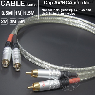 Dây av đực sang cái 1 cặp diy từ 0.5m đến 5m - rca male to rca female cable 1 pair