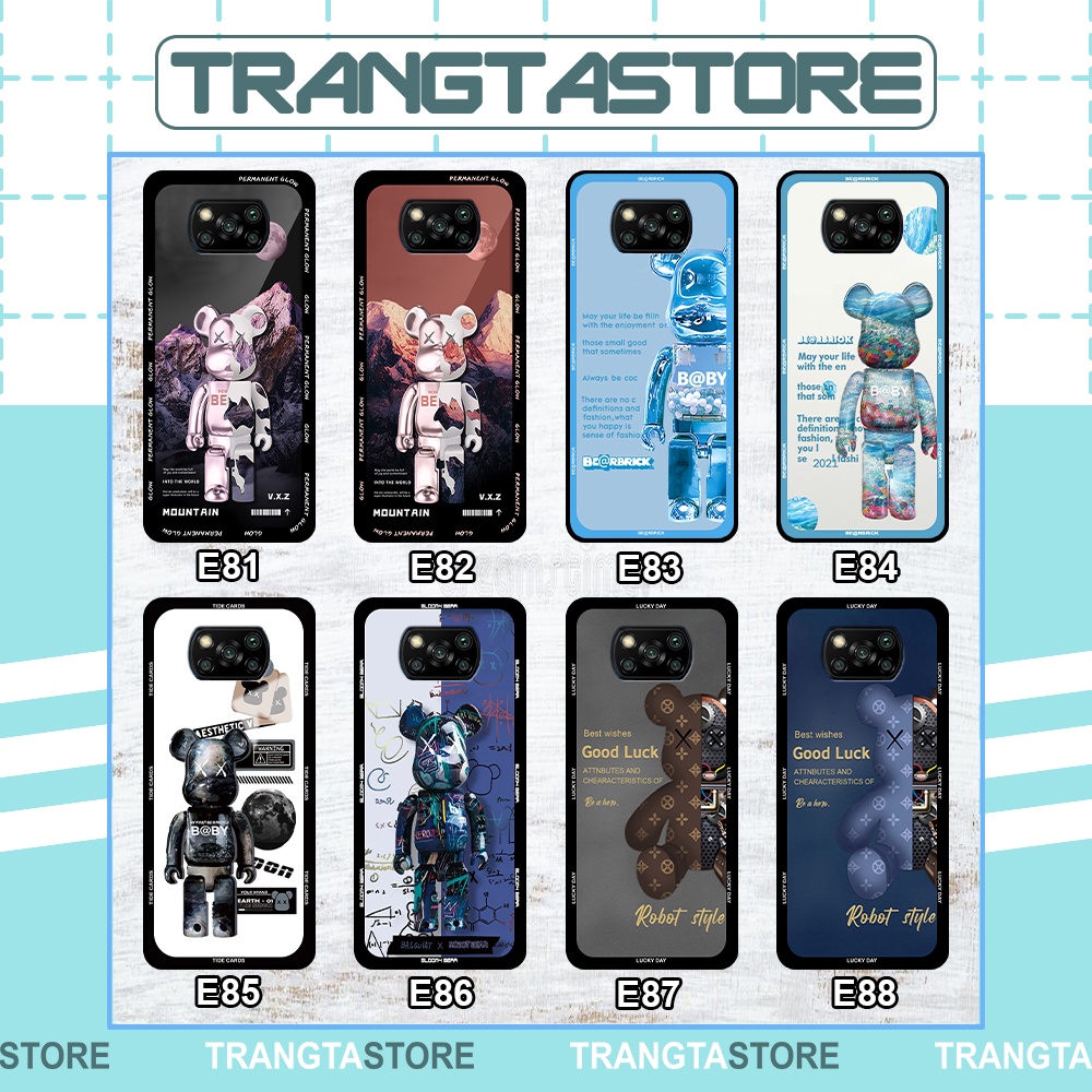 Ốp Xiaomi Poco X3 / Poco X3 Pro in hình gấu Bearbrick,Mountain,xanh,đen,đỏ giá rẻ