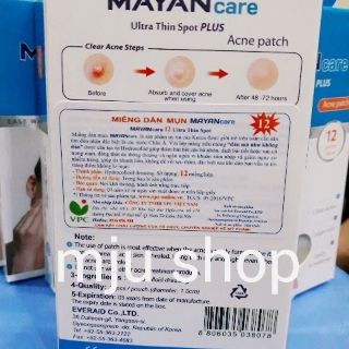 Dán mụn Mayan miếng to - Dán mụn trứng cá, mụn bọc, mụn mủ  (hộp 20 miếng)