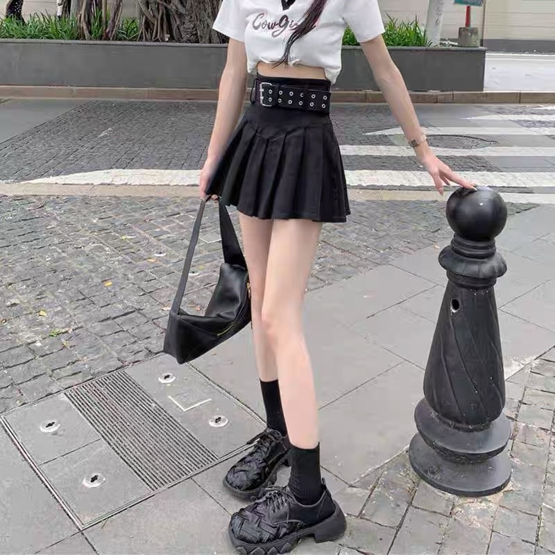 Chân váy xoè tặng kèm đai lỗ cực xịn