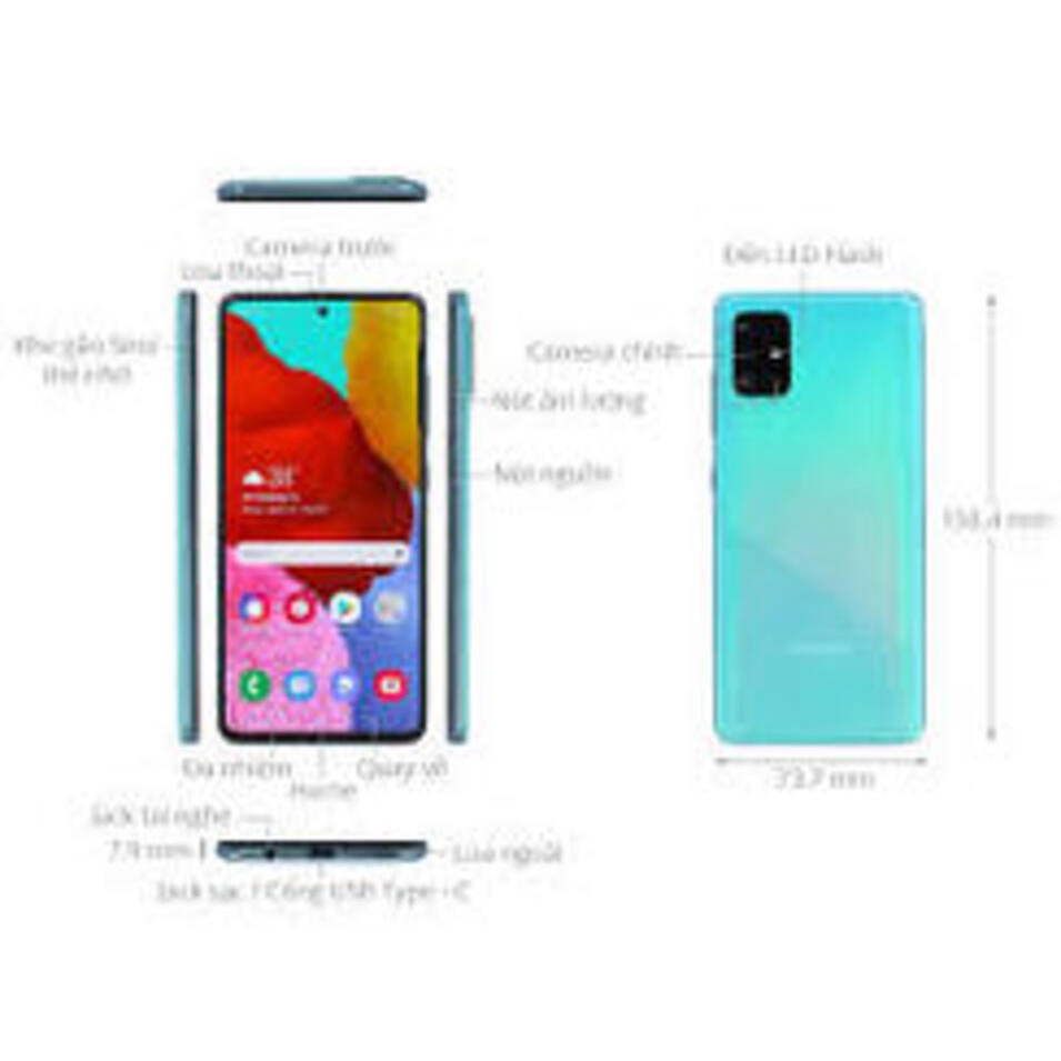 Điện thoại Samsung Galaxy A51 2sim ram 6G rom 128G Chính Hãng, Cấu hình Cao khủng chiến Game nặng siêu chất