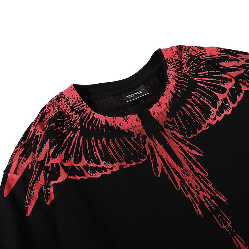 Áo Thun Tay Ngắn In Hình Đôi Cánh Màu Trắng Đen Thời Trang Cho Cặp Đôi