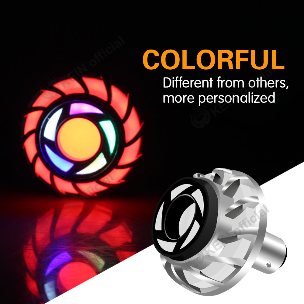 KEIN 1157 Led Brake Light Colorful Gradient Motorcycle LED Brake Light Angel Eye BAY15D Stop Lamp Motorcycle Tail Light Turtle King Electric Light Universal Tail Lamp Moto Led Lamp