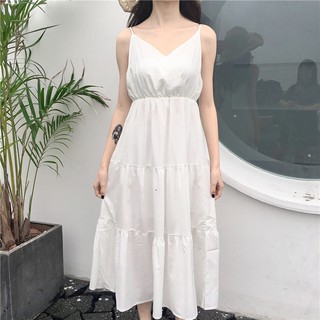 ĐẦM MAXI 2 DÂY ULLZANG ĐI BIỂN, DẠO PHỐ