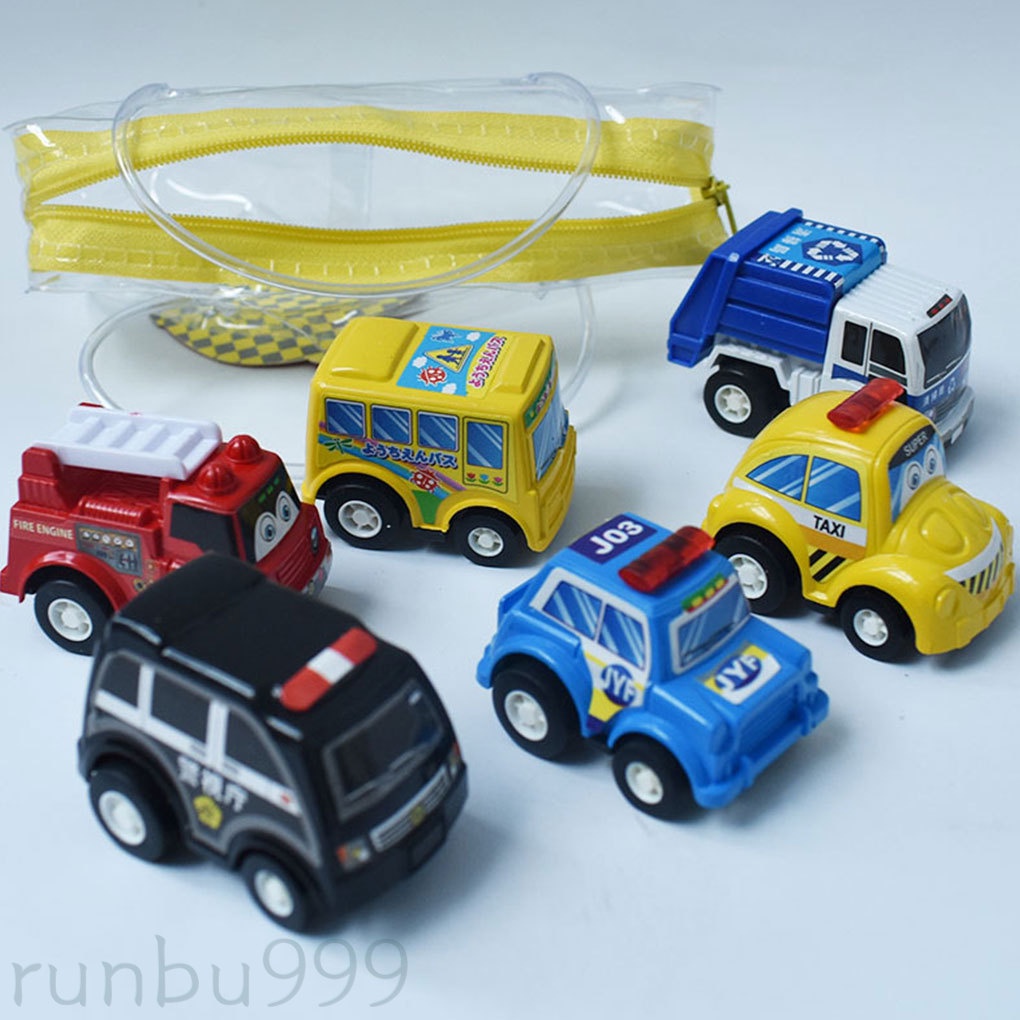 Rb999. Set 6 mô hình xe hơi hoạt hình đồ chơi cho bé