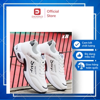 Giày nam thể thao nam trắng tăng chiều cao đế cao su mềm dễ vệ sinh