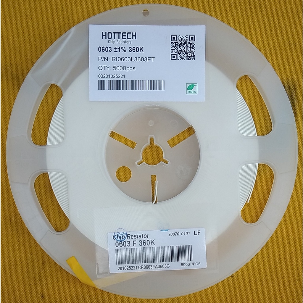 100  TRỞ DÁN 0603 1% TỪ 360K, 390K, 430K, 470K, 510K, 560K, 680K, 820K, 910K, 1M, đến 2M.