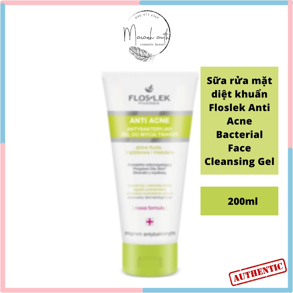 Sữa Rửa Mặt Floslek Anti Acne Face Cleansing Gel Cho Da Dầu Mụn Trứng Cá, Ngừa Khuẩn - 200ml