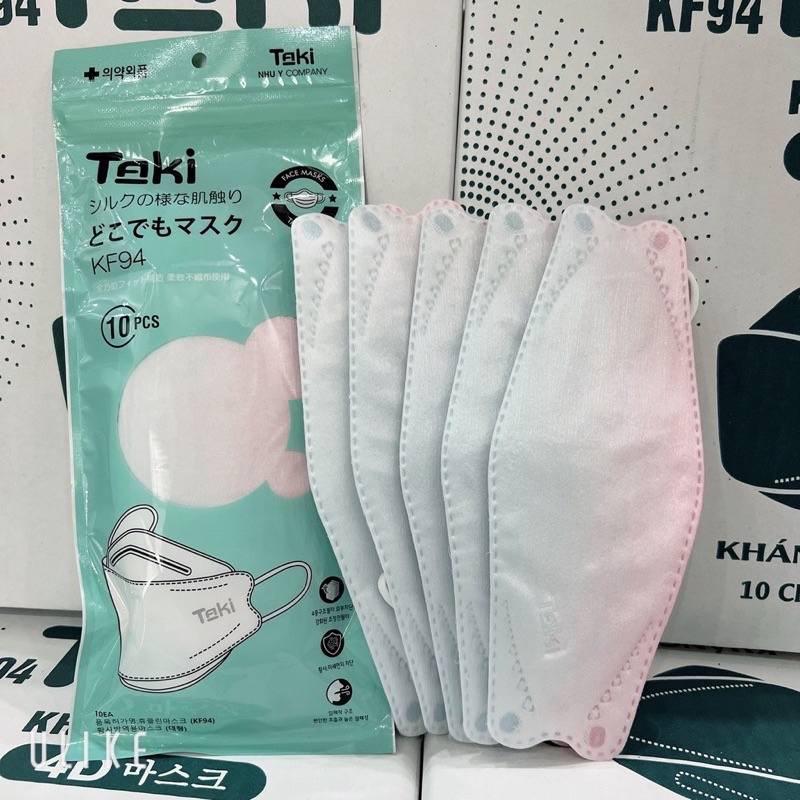 Sét 10 chiếc khẩu trang KF94 màu sắc cầu vồng cho người lớn