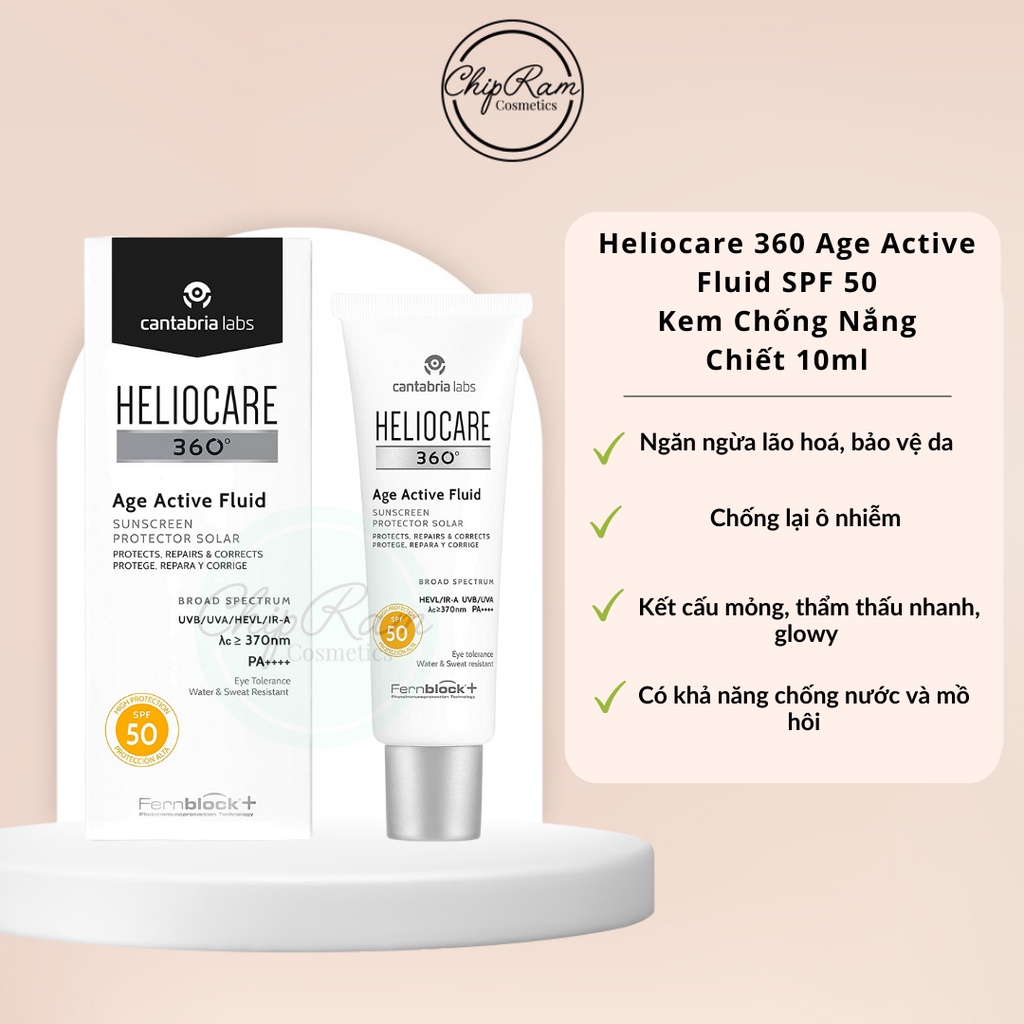 Kem chống nắng Heliocare 360 Age Active Fluid SPF 50 50ml ngừa lão hóa (mẫu mới)