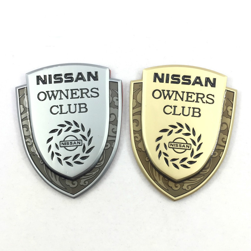 1x Kim Loại NISSAN OWNERS Club Xe Bên Fender Biểu Tượng Miếng Dán