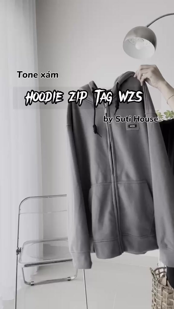 [ẢNH THẬT] Áo Hoodie Zip TAG WZS Màu Xám Chì Form Rộng Unisex nam nữ - Suti House | BigBuy360 - bigbuy360.vn