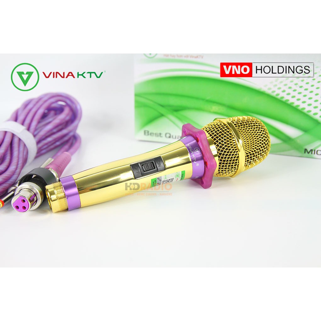 [Bảo hành 12 tháng] Mic hát karaoke có dây Vina KTV VN999 CHÍNH HÃNG - Micro có dây VinaKTV 999 cao cấp