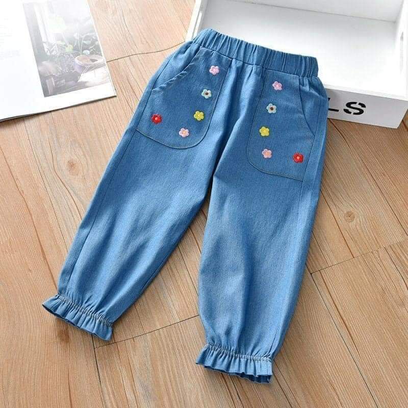 (Size 8-45kg)Quần bò giấy siêu mềm mát cho bé gái 1 đến 12 tuổi