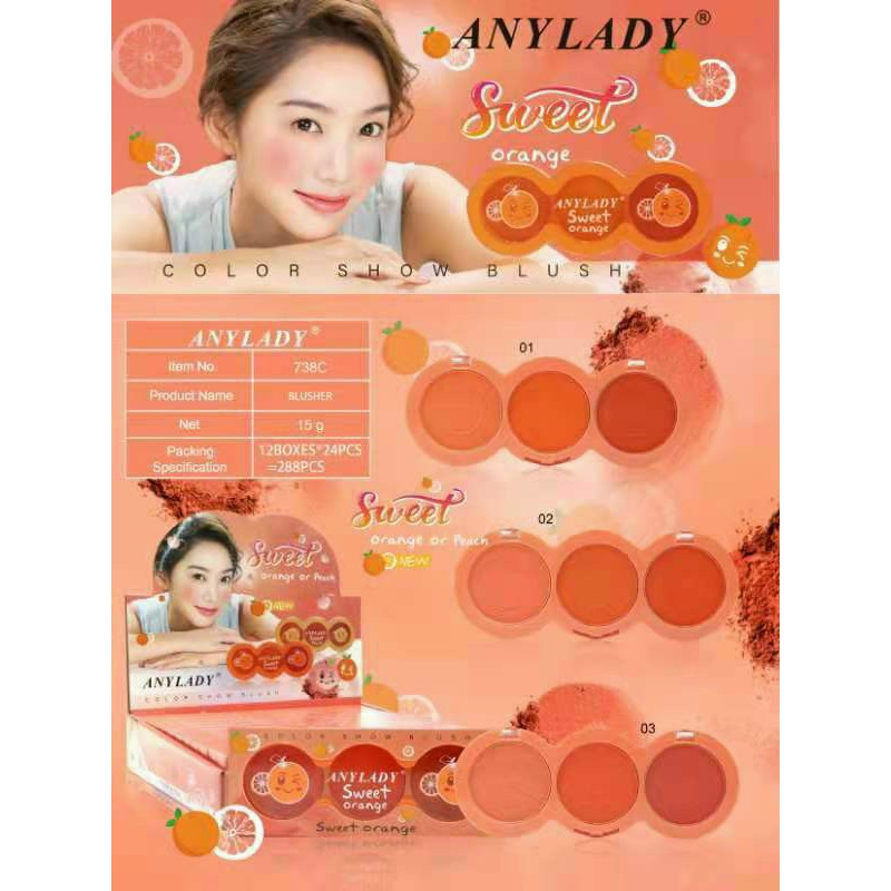 Set 3 Phấn Má cam anylady mã 738c