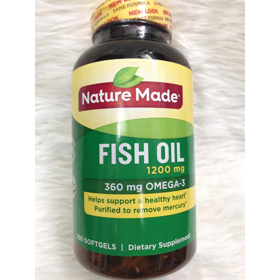 Date T6/2022_VIÊN DẦU CÁ NATURE MADE FISH OIL 1200MG 200 VIÊN CỦA MỸ