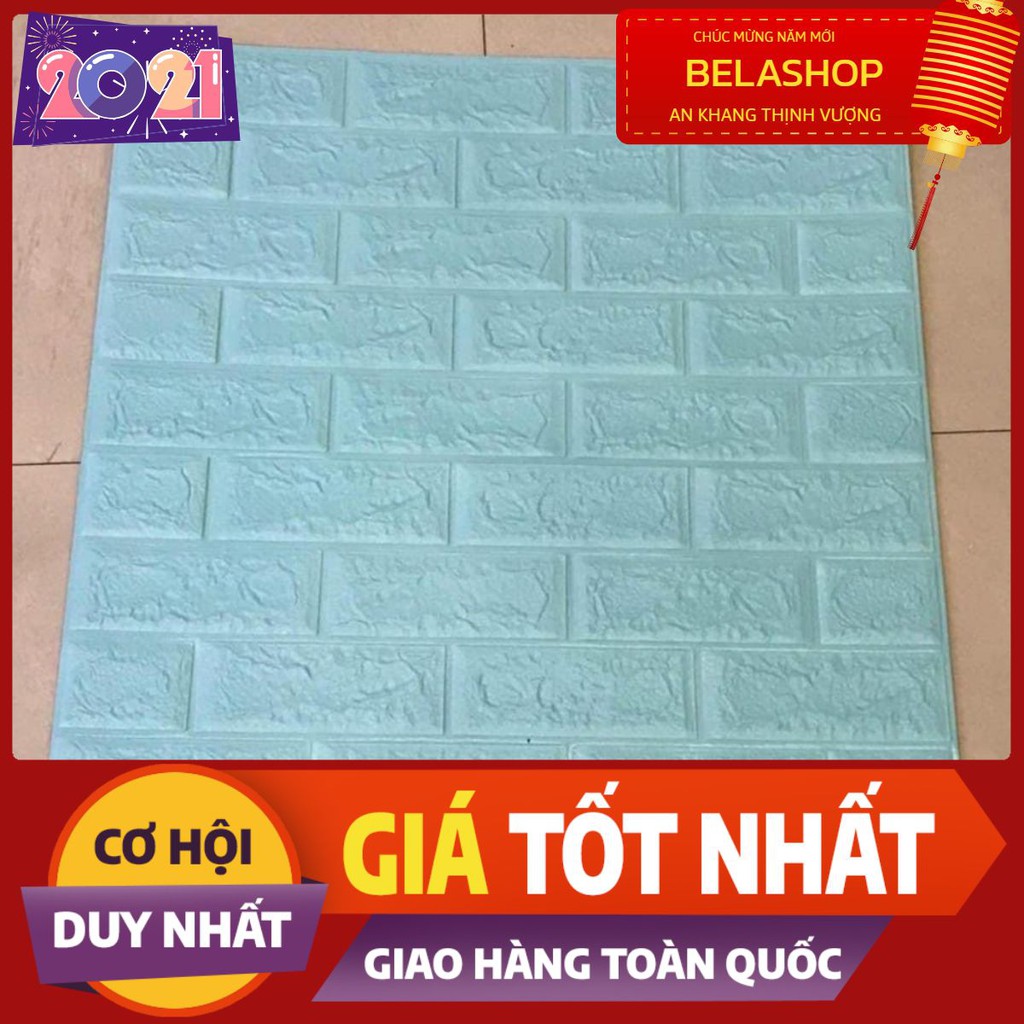 [Free ship-Xả kho cắt lỗ]Xốp dán tường 3D 70x77cm chống ẩm, chống mốc,cách nhiệt,được chọn màu-xanh ngọc
