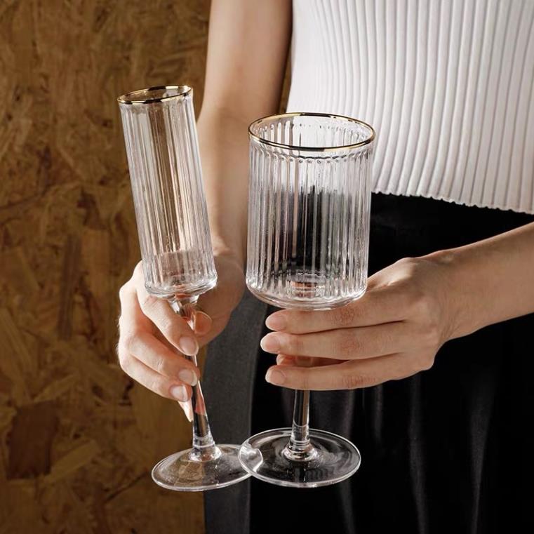 Ly rượu vân sọc sang trọng, cao cấp - Bắc Âu