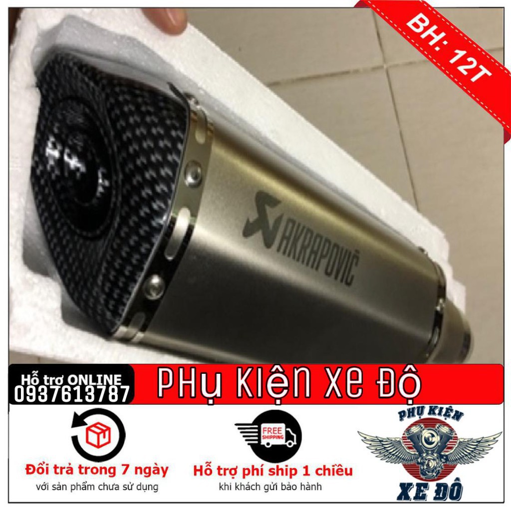 (FREE SHIP) Pô Akrapovic Titan Đuôi vát