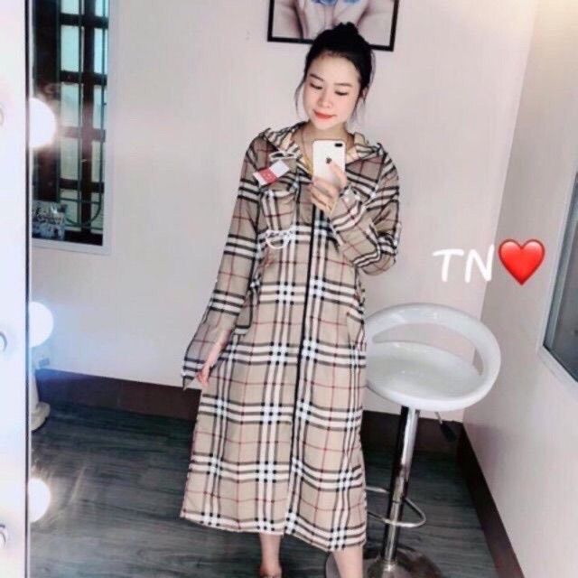 Áo Chống Nắng Nữ Toàn Thân KẺ 2 Lớp Thoáng Mát | BigBuy360 - bigbuy360.vn