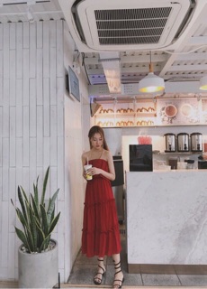 Đầm maxi ống tầng