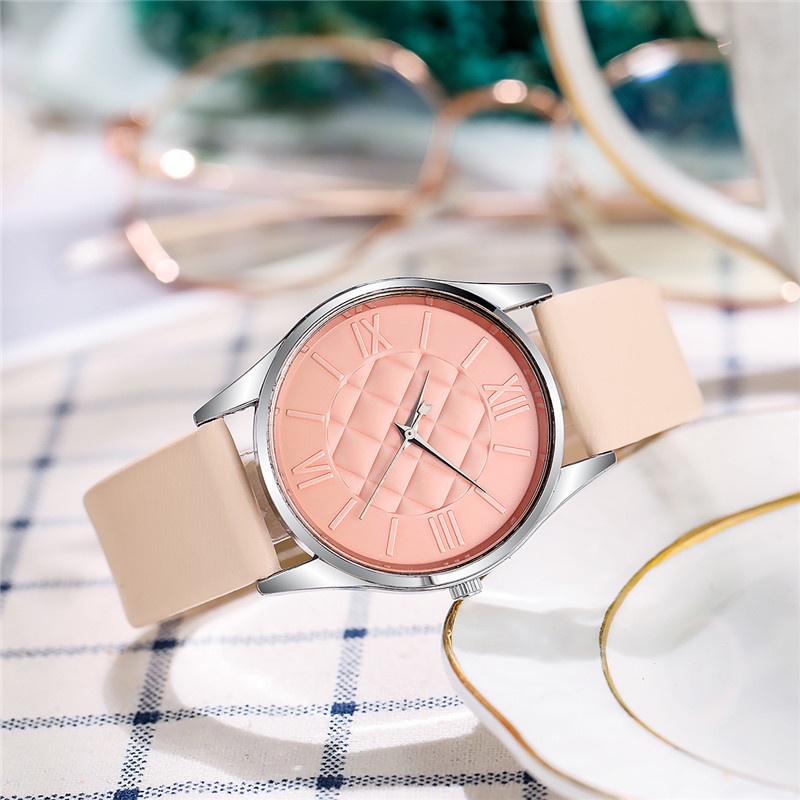 Đồng Hồ Quartz Dây Da Thời Trang Cho Nữ