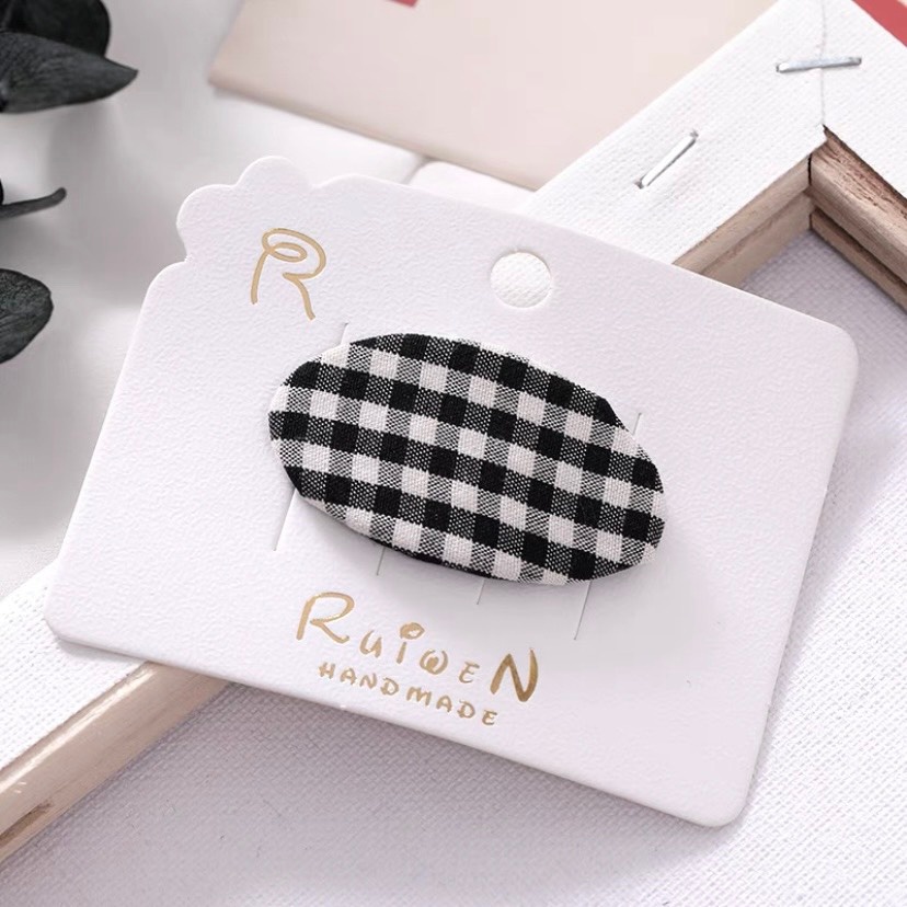 Kẹp tóc bầu dục họa tiết nhiều màu cho bé