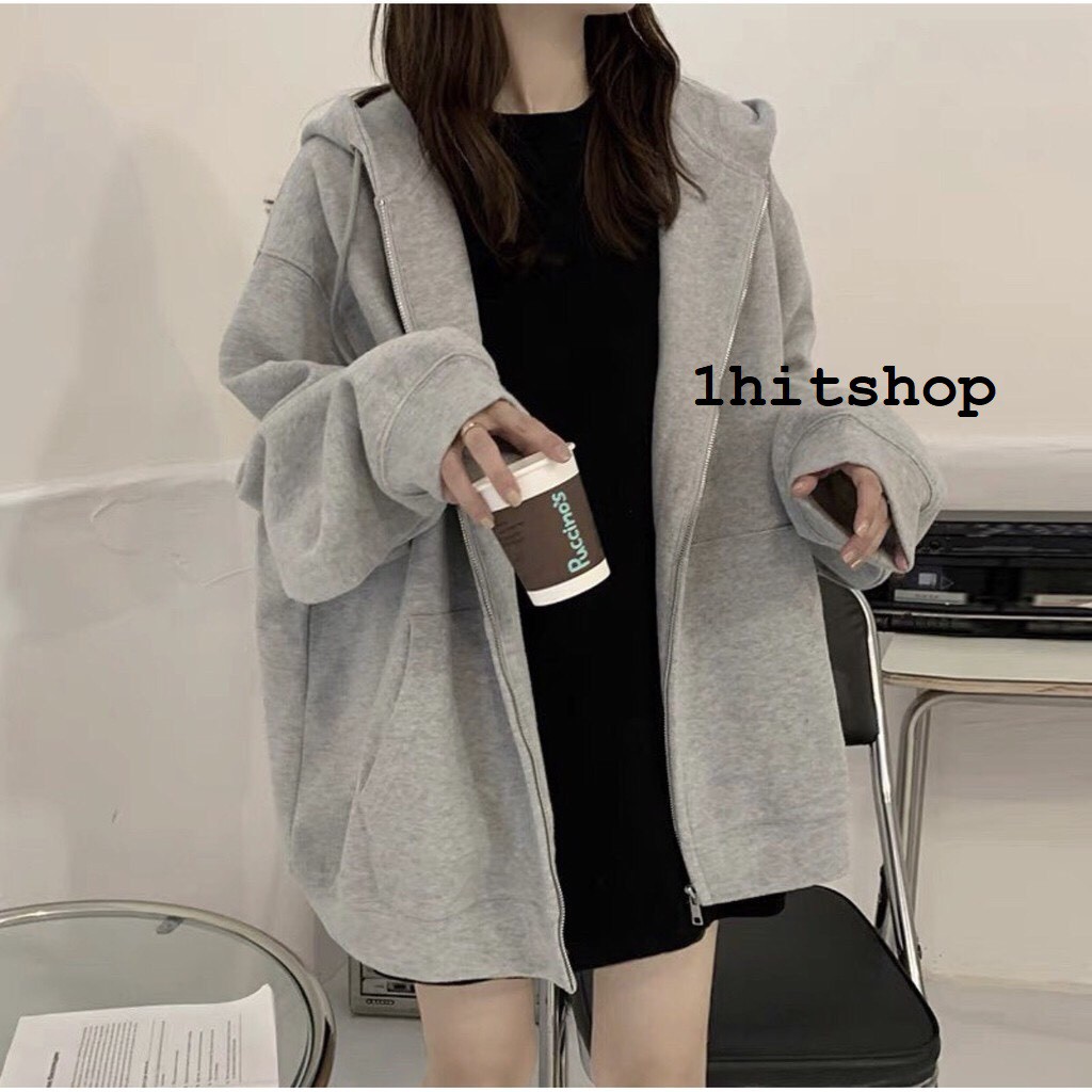 Áo KHOÁC Hoodie TRƠN 2 Màu Nam Nữ Ulzzang Unisex 1hitshop