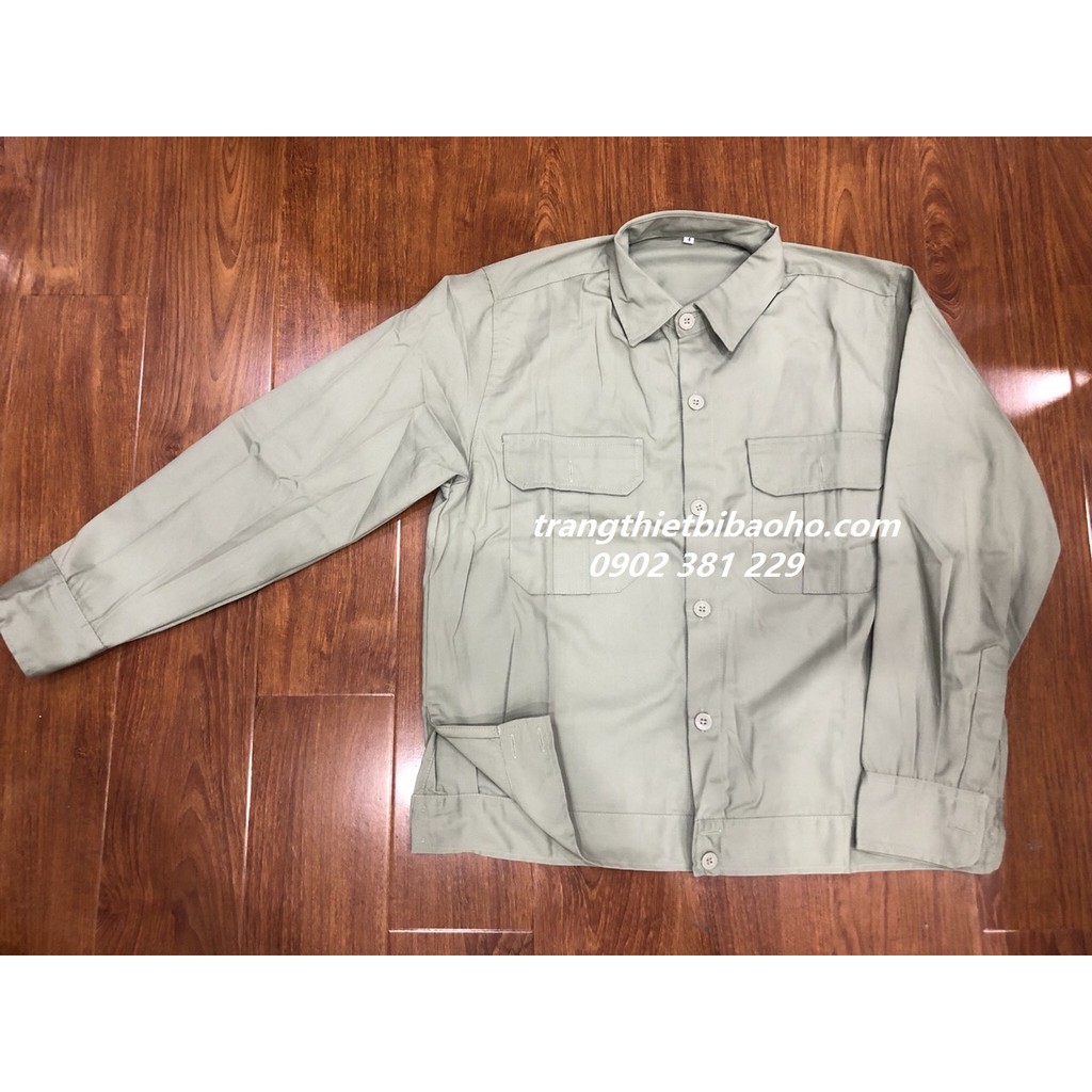 Quần áo kỹ sư, công nhân ghi xám vải kaki liên doanh - hình thật đủ size