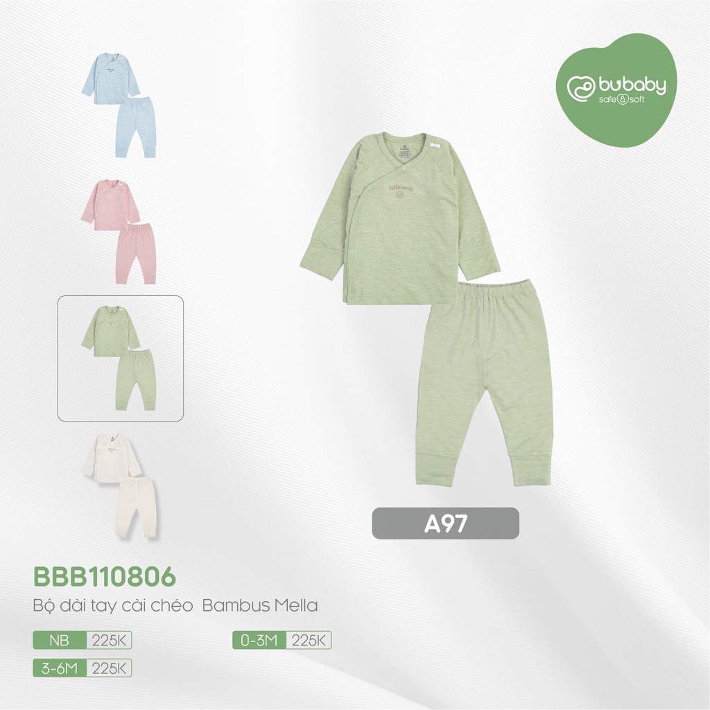 [Bu baby] Bộ dài tay cài chéo sơ sinh Bu baby Bambus BBB110806.03