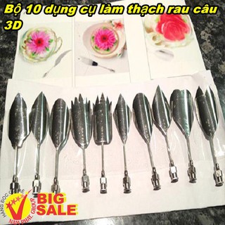 Bộ 10 dụng cụ làm thạch rau câu 3D nghệ thuật