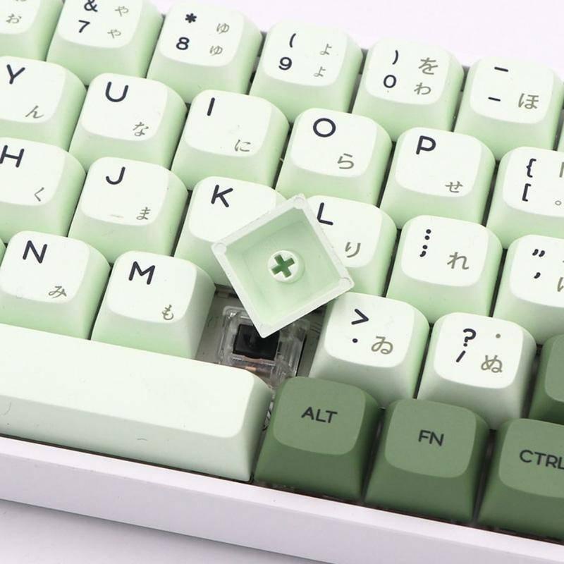 Matcha Keycap XDA Profile 124 Nút cho bàn phím màu xanh chất liệu PBT phiên bản tiếng Nhật/ tiếng Anh