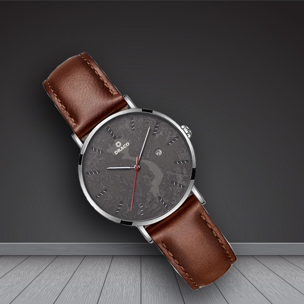 Đồng hồ nam Draco D22-ST03 &quot;Vietnamese Boy&quot; TRẮNG DÂY DA NÂU- thời trang nam