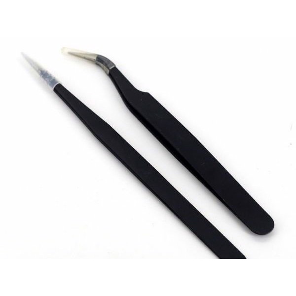 Nhíp gắp mi loại tốt thân đen hàng nhà máy có 2 mã hàng nhíp thẳng và nhíp cong