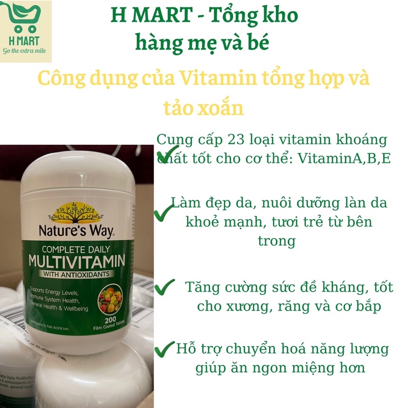 Vitamin tổng hợp Nature’s Way Complete Daily Multivitamin Úc 200 viên