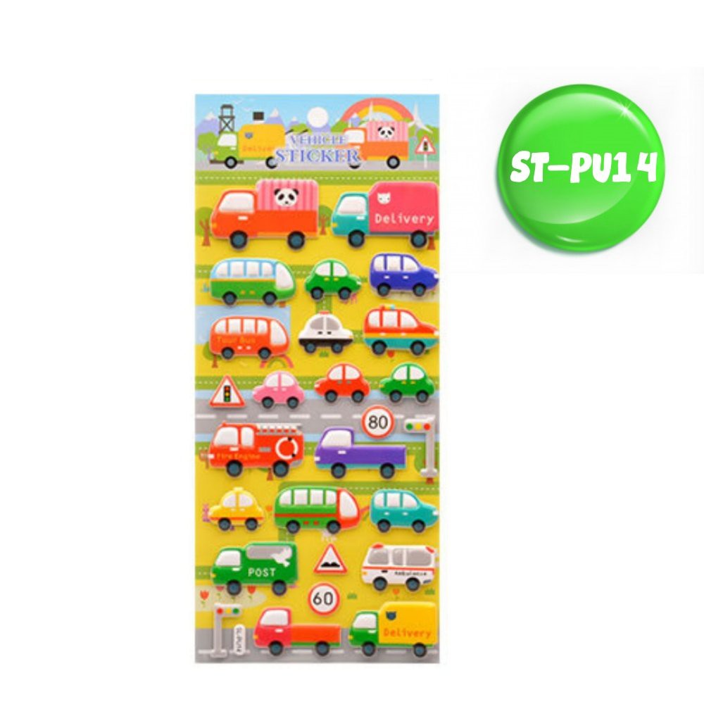 Đồ chơi sticker PU13->PU16 cho bé hình dán xe 3D vừa chơi vừa học, phát triển trí tuệ, luyện tập trí thông minh