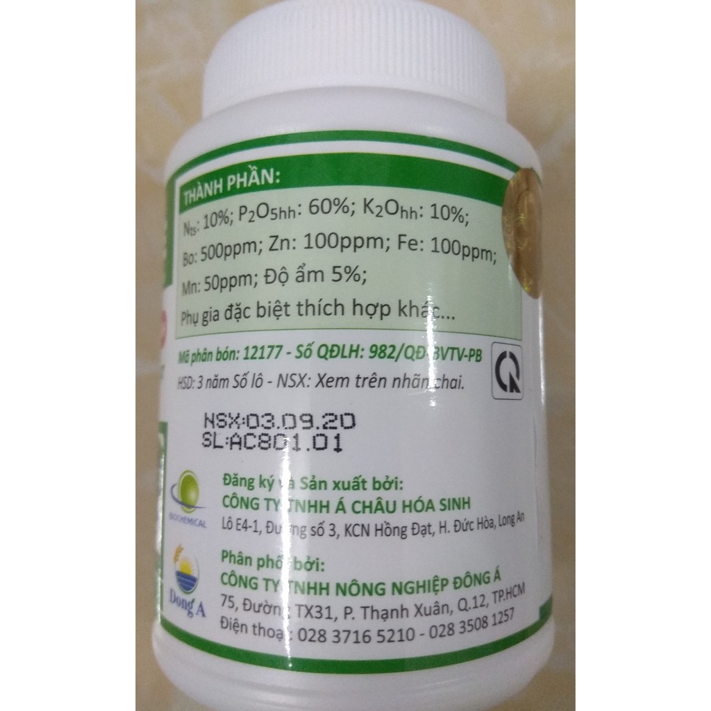 Phân bón NPK bổ sung vi lượng AC 10-60-10+TE tạo mầm hoa cực mạnh - chai 100 gram