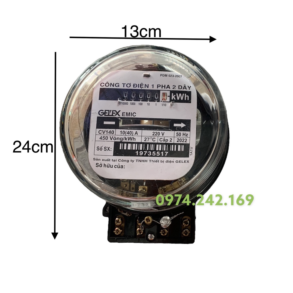 CÔNG TƠ ĐIỆN 1 PHA 2 DÂY EMIC GELEX 10A