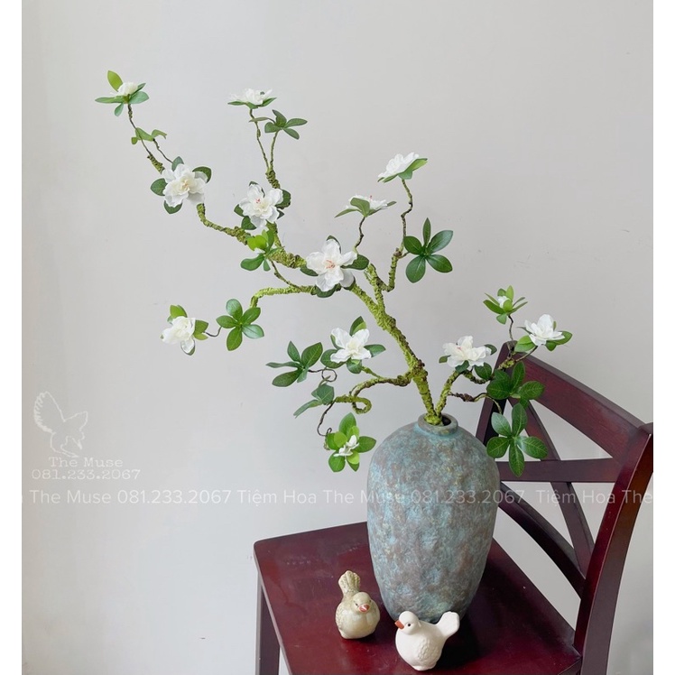 Hoa Đỗ Quyên Giả - Mô Phỏng Thanh Minh Hoa -Decor Trang Trí Nhà Cửa- Chất Liệu Cao Cấp