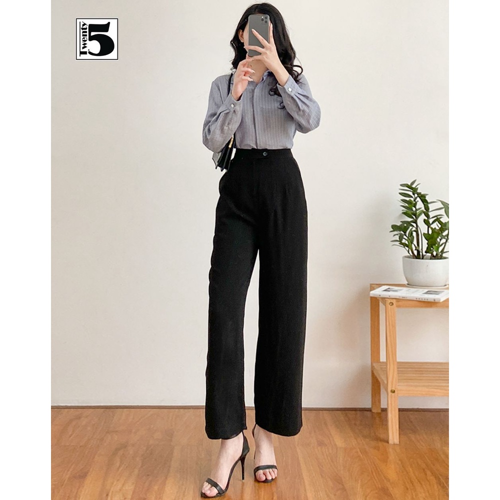 Quần suông công sở nữ ống rộng Twentyfive NN61
