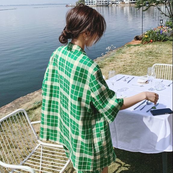 Set Áo Khoác Và Quần Short Lưng Cao Phong Cách Hàn Quốc Thời Trang Cho Nữ
