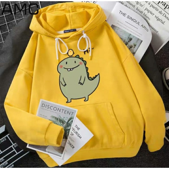 Áo hoodie khủng long đội trứng chất nỉ bông dày siêu ấm, phù hợp đi chơi, mặc ở nhà.