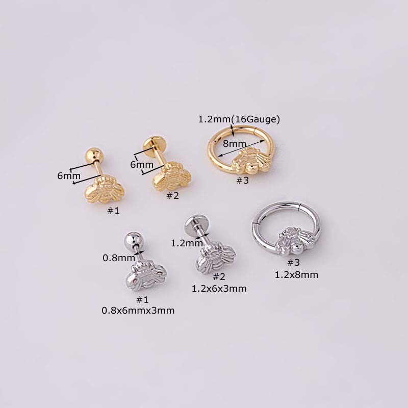 1 Khuyên Tai Inox Hình Ong Độc Đáo
