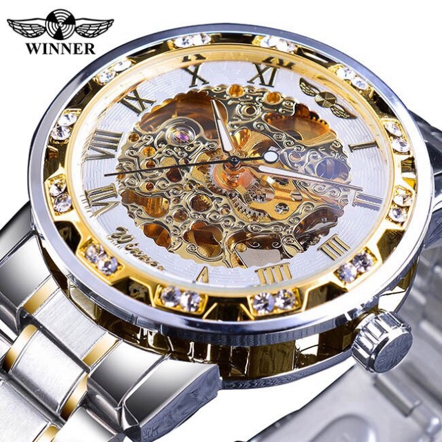 Đồng Hồ Cơ Nam AUTOMATIC Chính Hãng WINNER Dây Thép Cao Cấp Đẹp Giá Rẻ Kiểu Dáng Thời Trang Sang Trọng - Hàng nhập khẩu