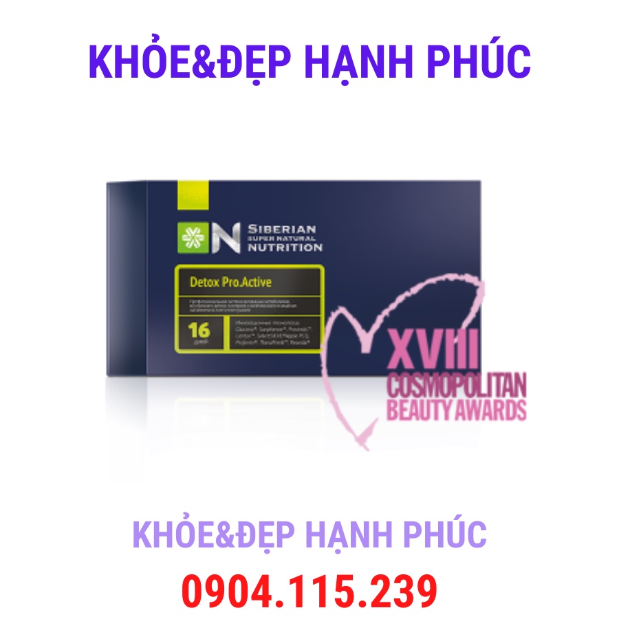 [ Detox pro ] Thực phẩm bảo vệ sức khỏe Siberian Super Natural Nutrition. Detox Pro.Active – 16 túi/