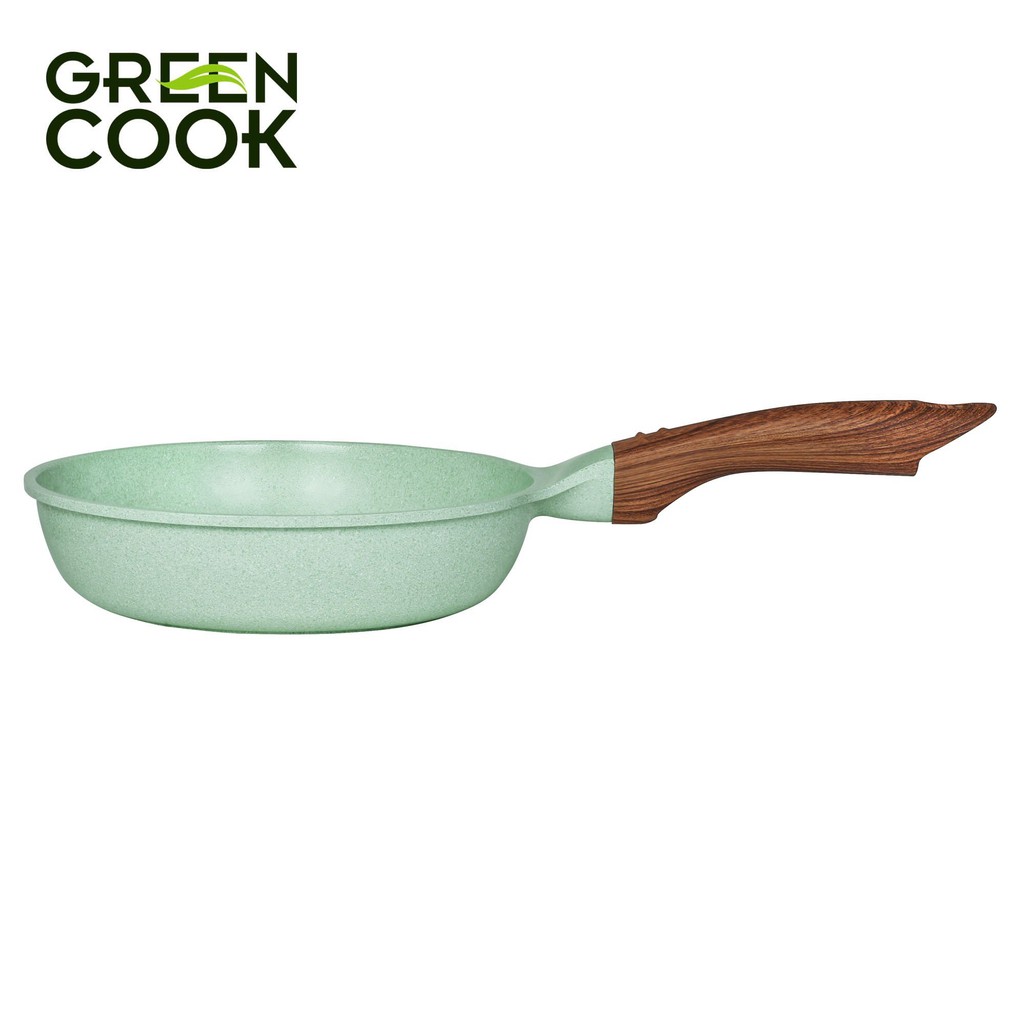 Chảo đúc đáy từ chống dính men đá ceramic xanh ngọc Green Cook