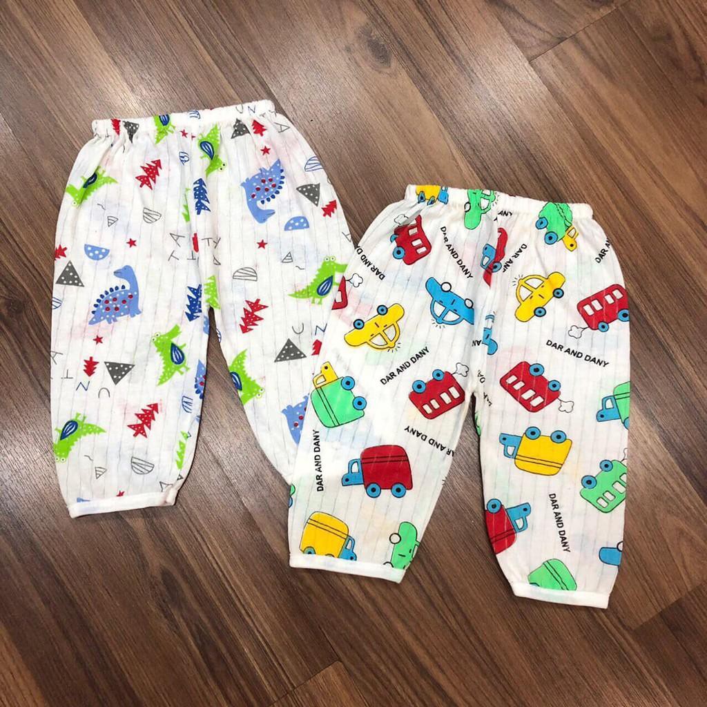 Set 5 cái quần dài cotton giấy cho bé từ 0-15 tháng- Cực thoáng mát